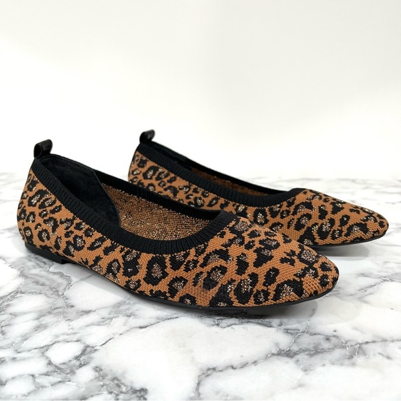 Sanctuary Social Smart Creation Leopard Knit Recycled Ballet Flats Size 7.5 - Picture 1 of 9